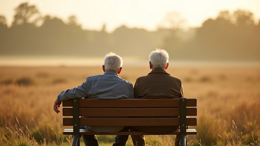 Para seniorów siedząca na drewnianej ławce obserwacyjnej nad wodą w rezerwacie